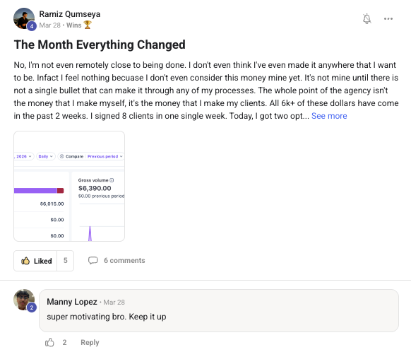 8 clients signed in a single week. Real receipts.